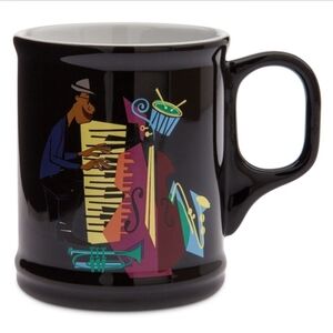 Disney Pixar Soul Half Note Jazz Club Mug Black Ceramic Coffee Cup Musical Notes